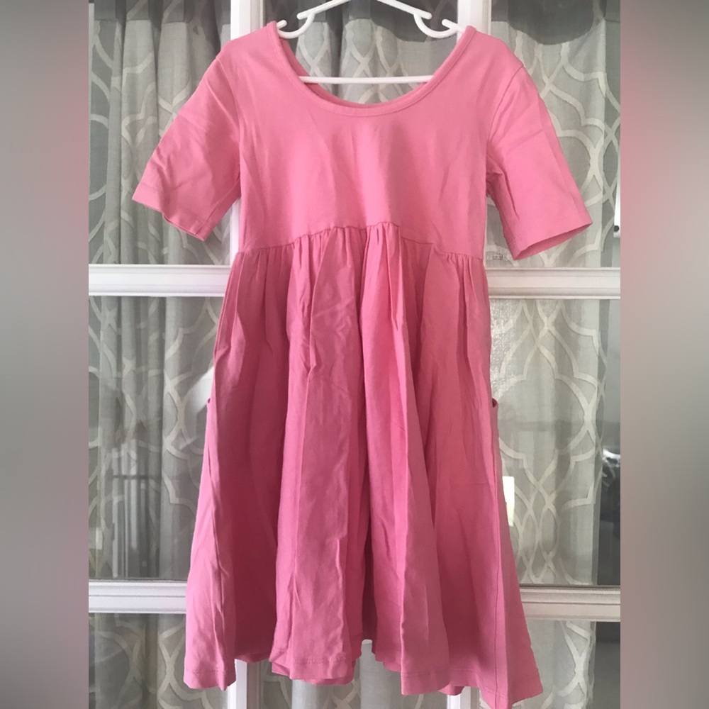 Hanna Andersson size 5 / 110 pink ballerina dress with pockets, 92% cotton